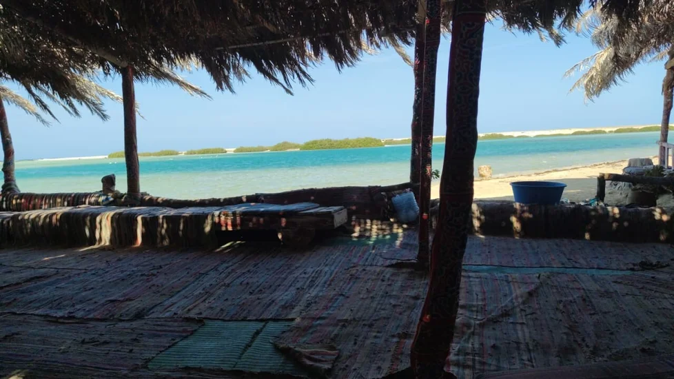 Coastal lagoon in Wadi El Gemal National Park near Marsa Alam