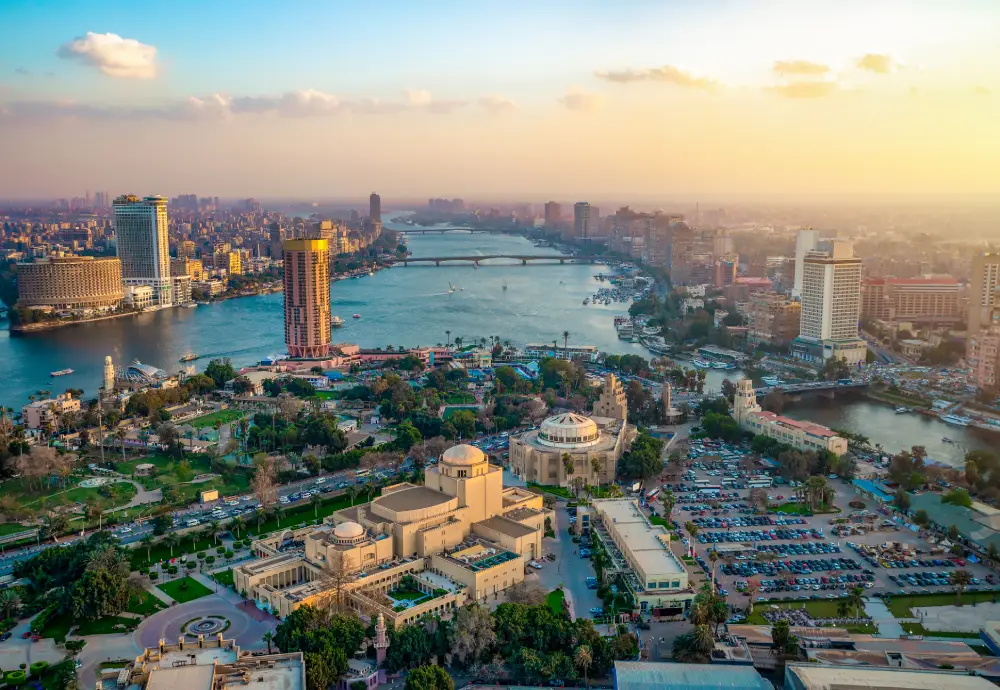 Panoramic view of Cairo during a private day trip from Hurghada