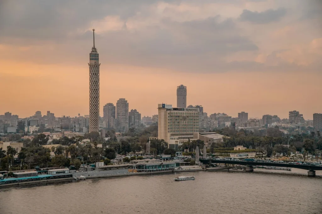 Cairo skyline and the River Nile in Egypt