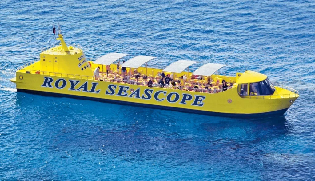 Royal Sea Scope glass-bottom boat cruising on the Red Sea