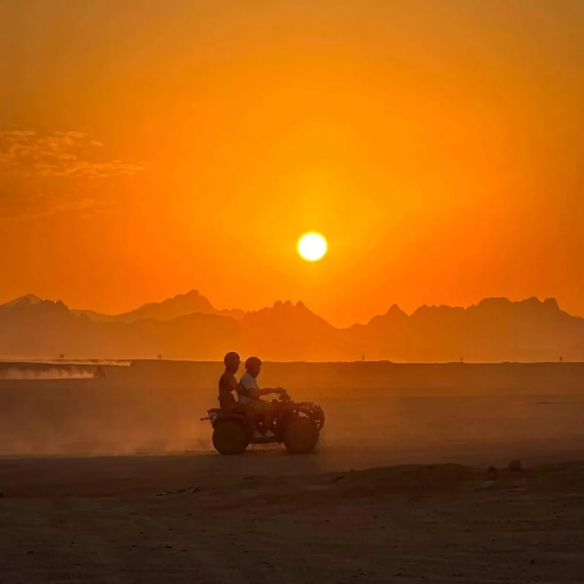 Sunset over the Egyptian desert during a Super Safari in Hurghada