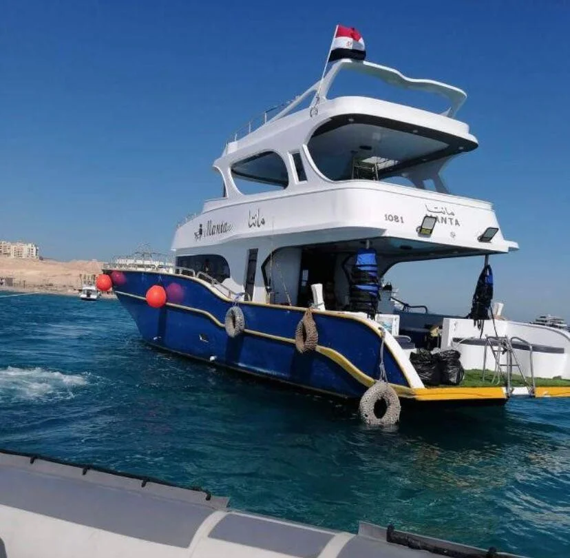 Private snorkelling boat on the Red Sea near Hurghada