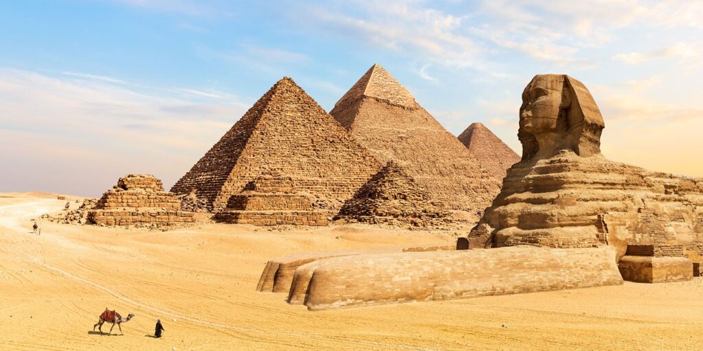 Pyramids of Giza and the Sphinx in Cairo