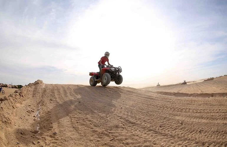 Rider on a quad bike in the desert near Hurghada
