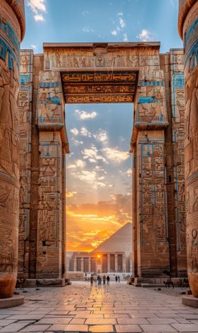 Ancient Egyptian temple entrance in Luxor